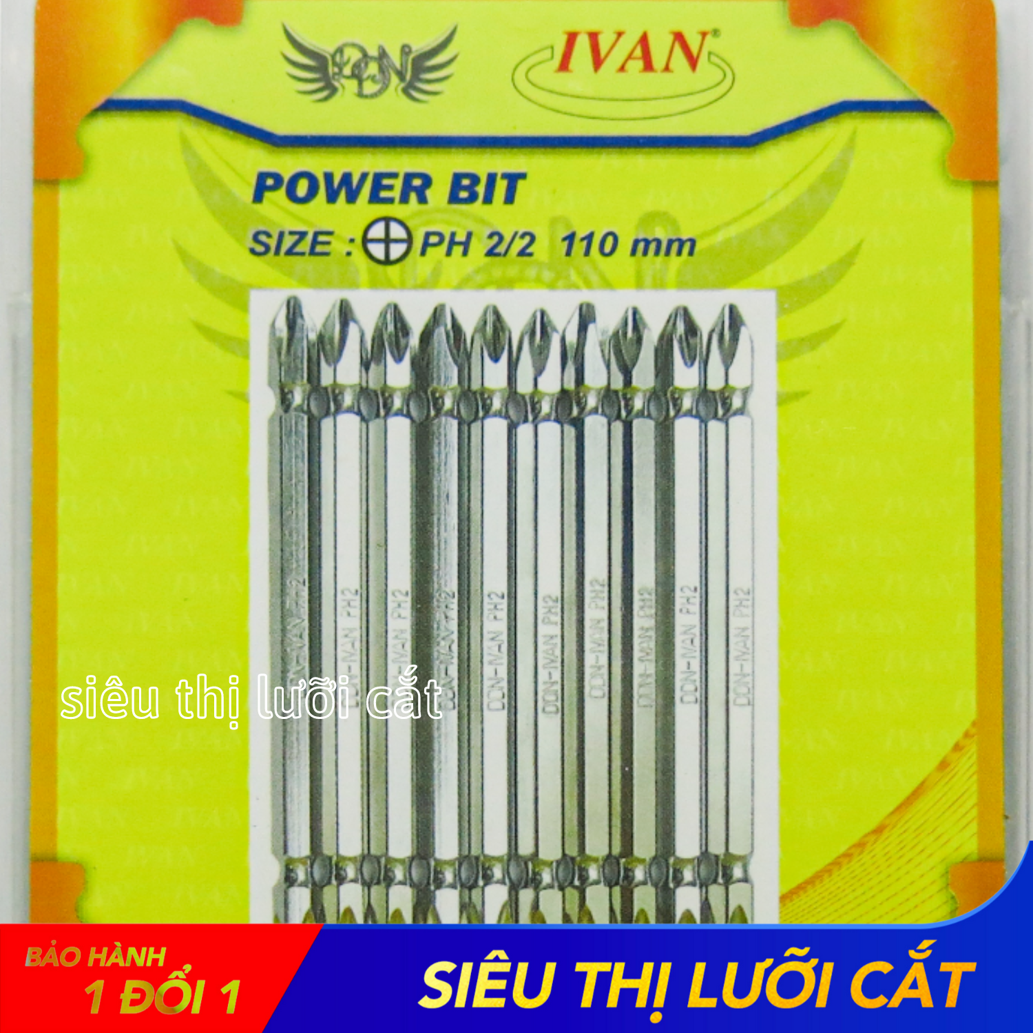 Đầu Vặn Vít (2 Đầu Bake) Cao Cấp Ivan Dài 110mm - Lực Hít Cực Mạnh (Hộp 10 Mũi)