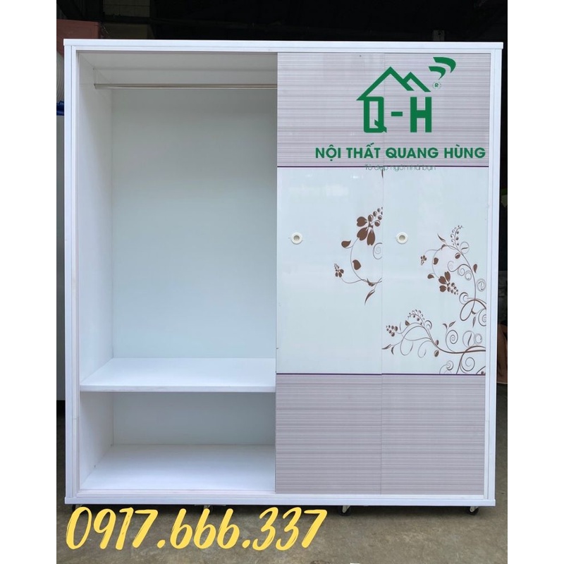 Tủ Nhựa Đài Loan 4 Cánh Cửa Lùa In 3D Mới