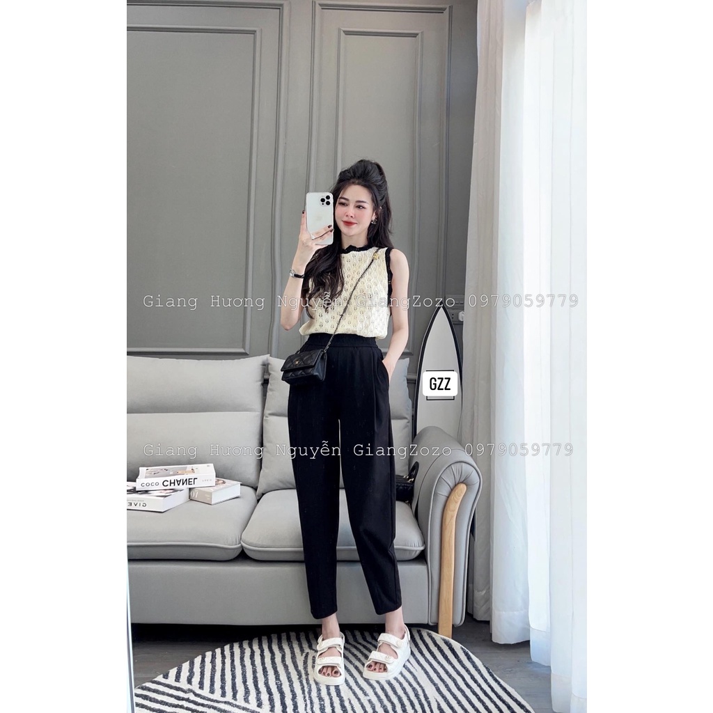 Quần baggy cạp chun mẫu basic dễ phối đồ