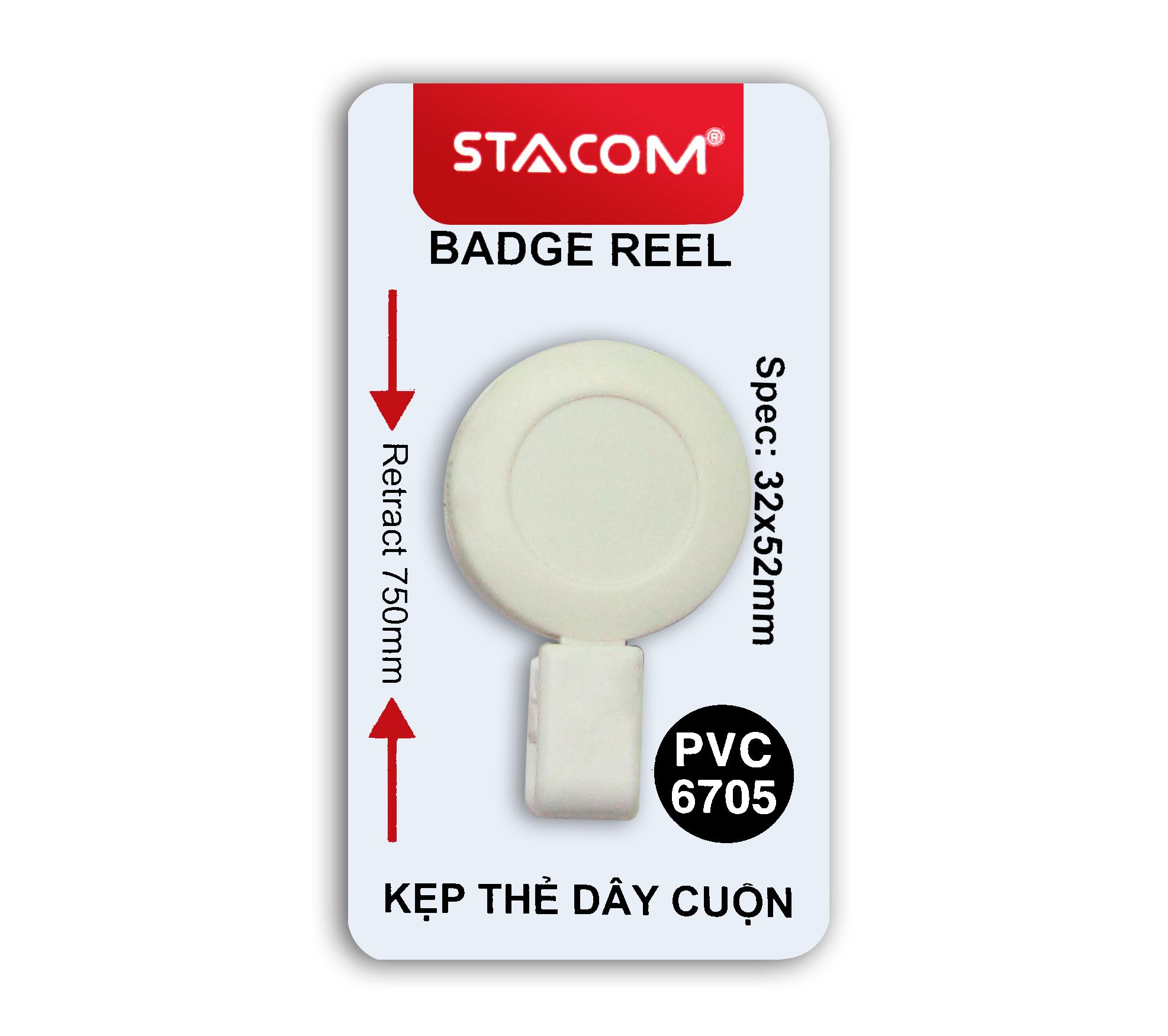 Kẹp đeo bảng tên dây cuộn stacom/PVC6705