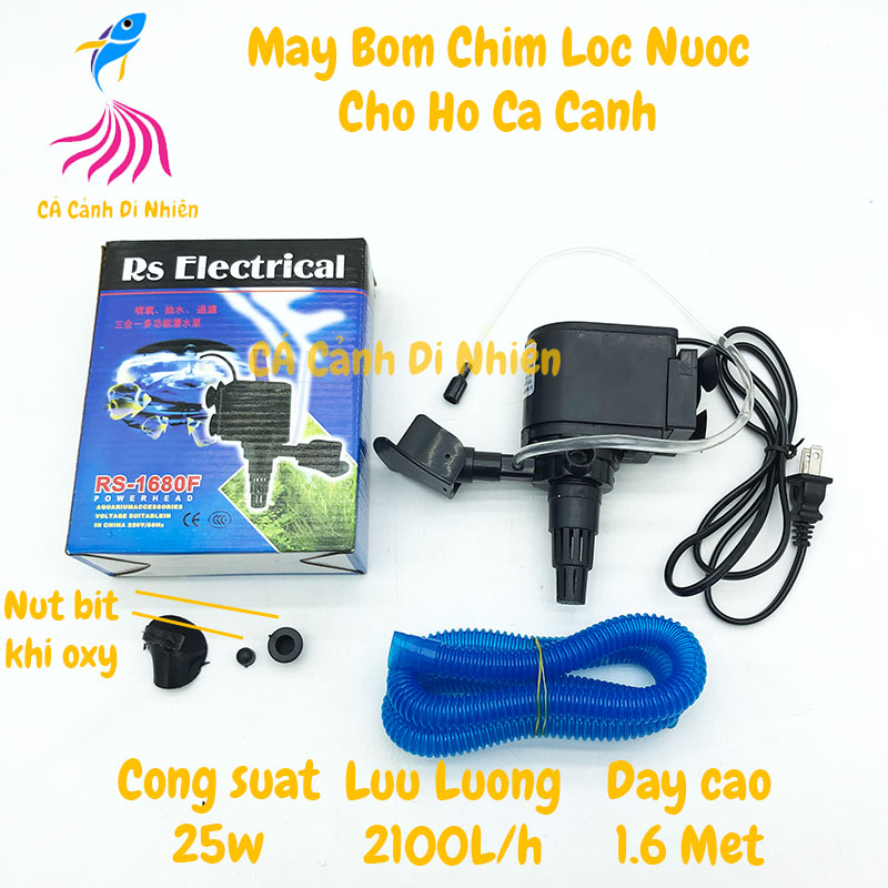 Máy bơm chìm 25W lọc nước cho hồ cá cảnh RS-1680F - Máy lọc nước RS 1680 F