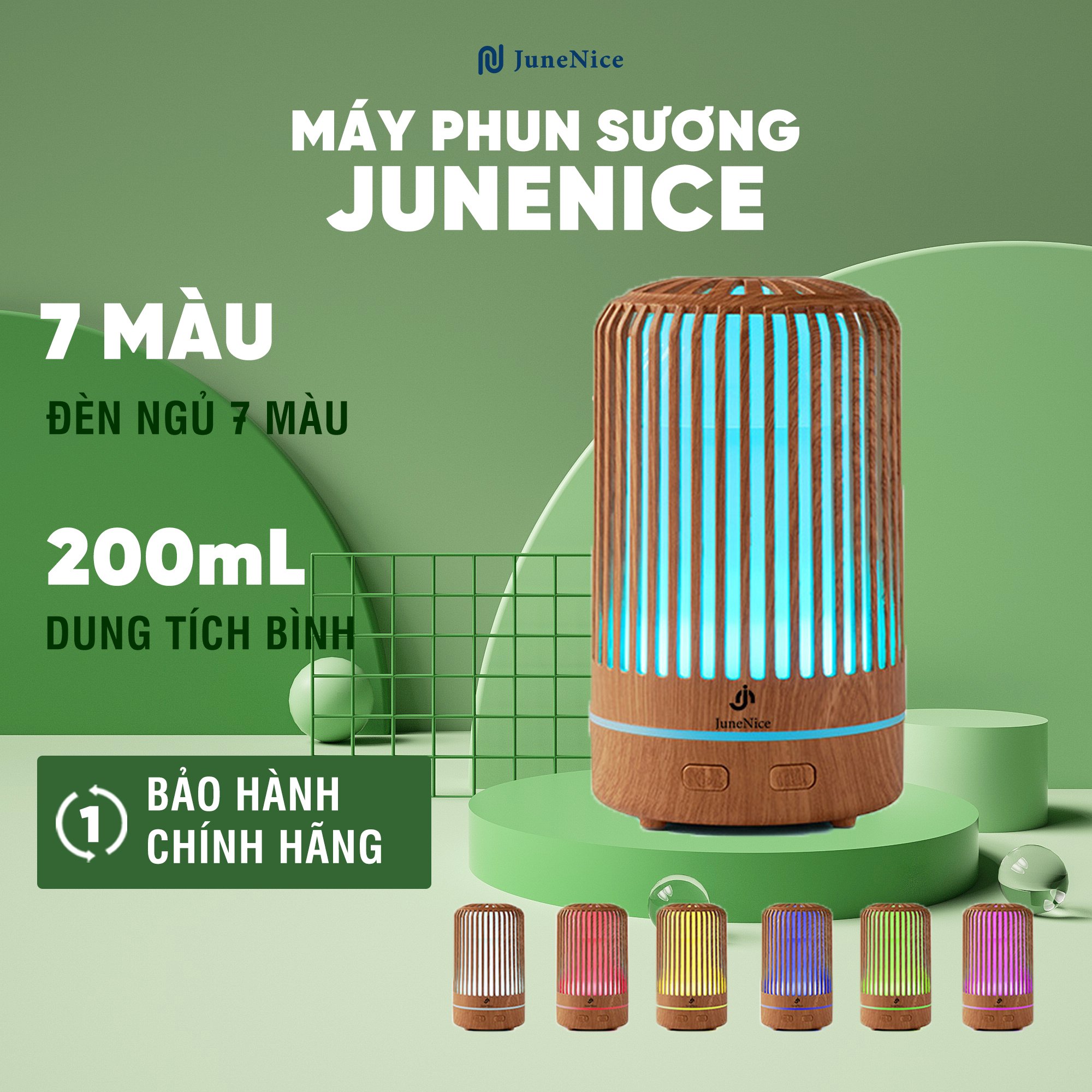 Máy xông tinh dầu, máy khuếch tán tinh dầu, máy phun sương, mini 120ml không thay cây bông June Nice