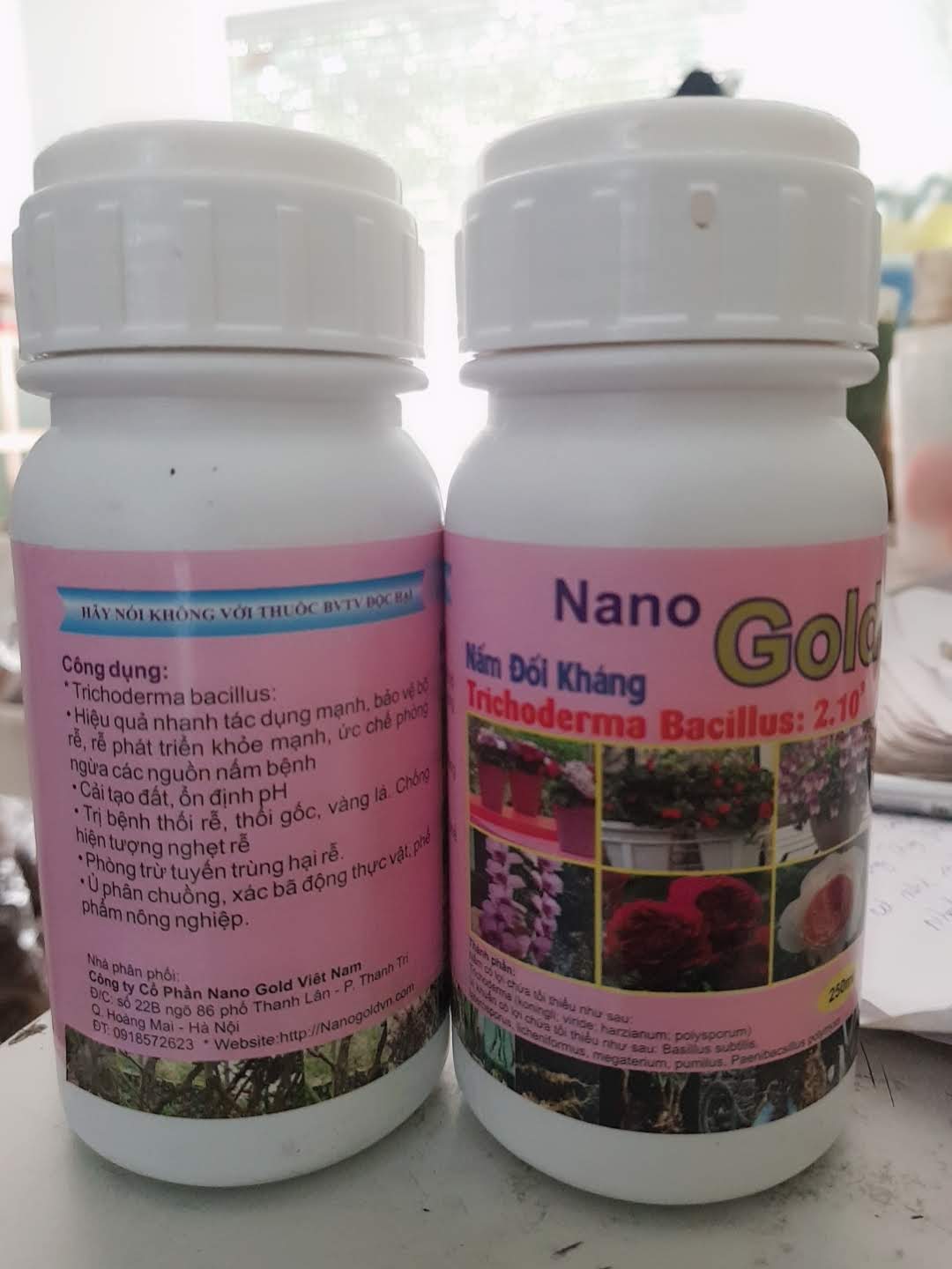 Dung dịch Nấm đối kháng Trichoderma Bacillus NANO GOLD chai 250ml