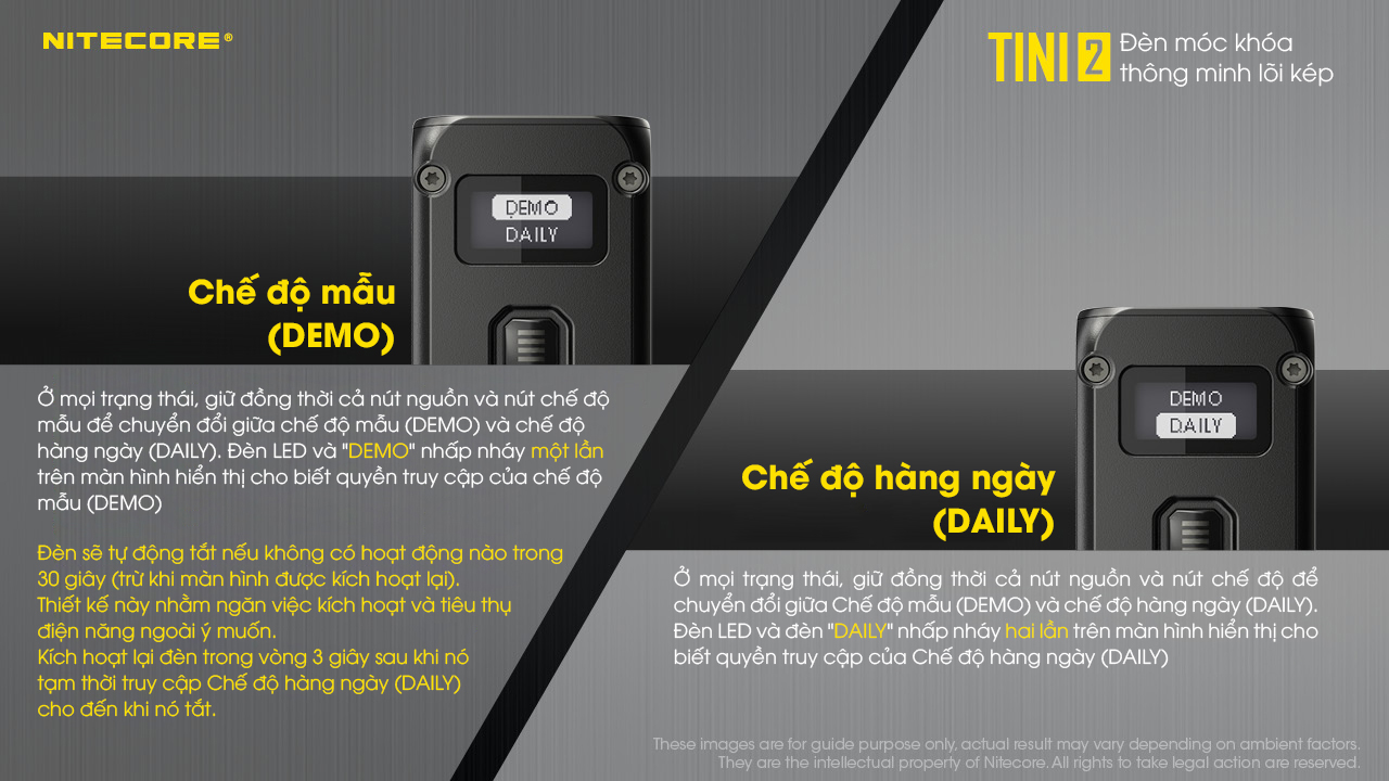 Đèn pin - Tini 2 - Nitecore - Đèn móc khóa thông minh