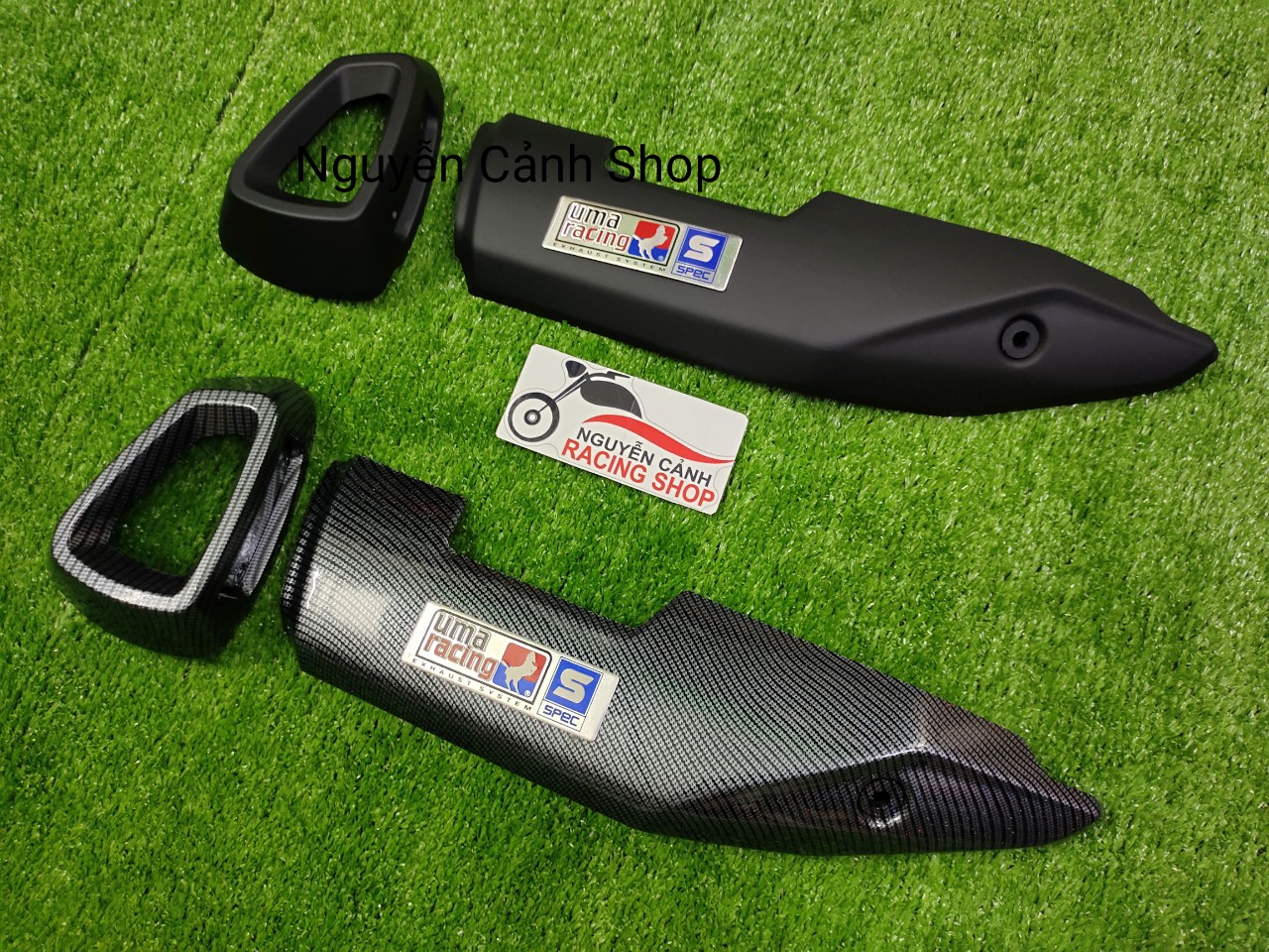 Ốp pô winner X 150 tem nhôm uma racing