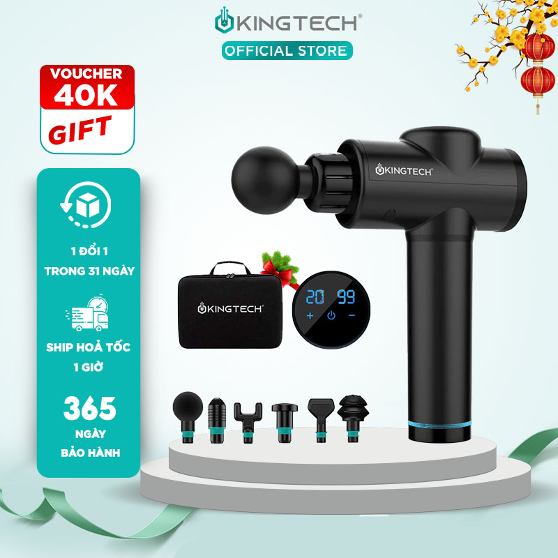 Súng Massage Cầm Tay Đa Năng Cao Cấp KINGTECH KH-720 - Máy Massage Toàn Thân 20 Cấp Độ Xoa Bóp Chuyên Sâu Cổ Vai Gáy, Chân, Tay, Đùi - Quà Tặng Nam Nữ, Sếp, Doanh Nghiệp - Chính Hãng