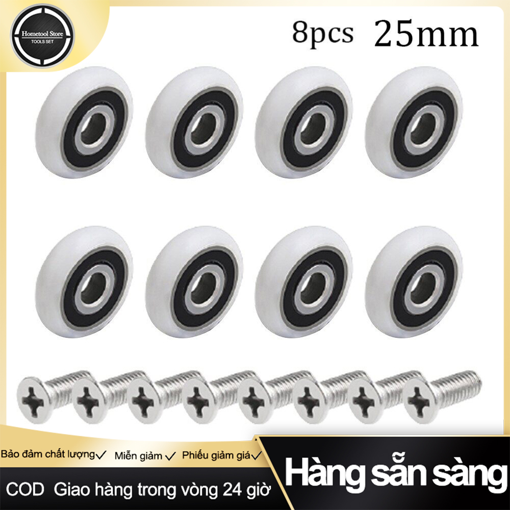 8Pcs Shower Door Rollers Practical Runner Wheels 19/23/25mm For Shower Enclosures