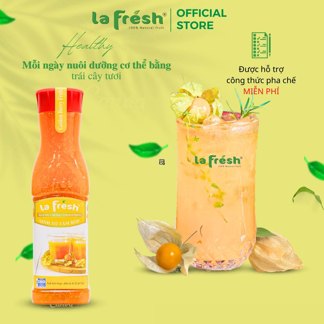 Sinh Tố Tầm Bóp Lafresh Đà Lạt Chai 650ML
