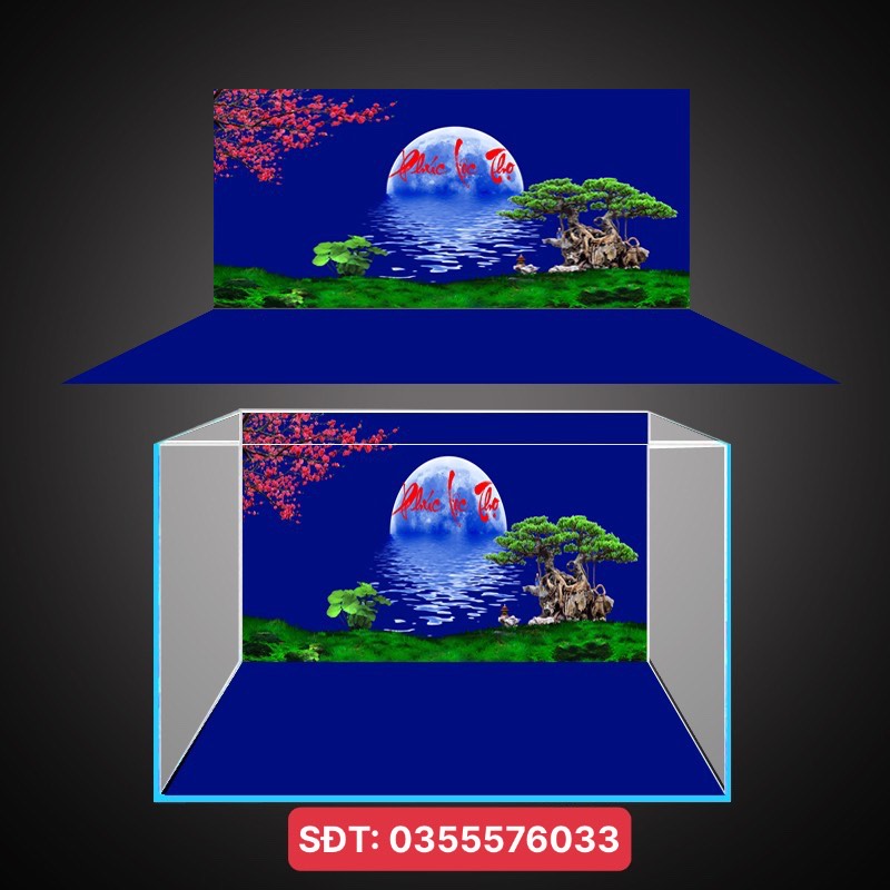 Tranh 3D dán bể cá cao cấp, hàng đẹp, giá tốt, chất lượng cao, tranh có keo sẵn trên bề mặt, in các kích thước theo yêu cầu (mã AQB21-168)