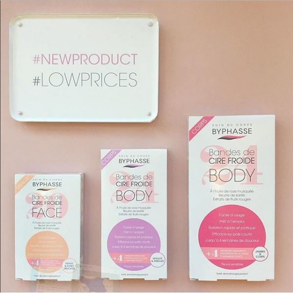 Miếng dán tẩy lông vùng bikini và nách BYPHASSE Cold Wax Strips Body (24 miếng, 4 khăn lau)