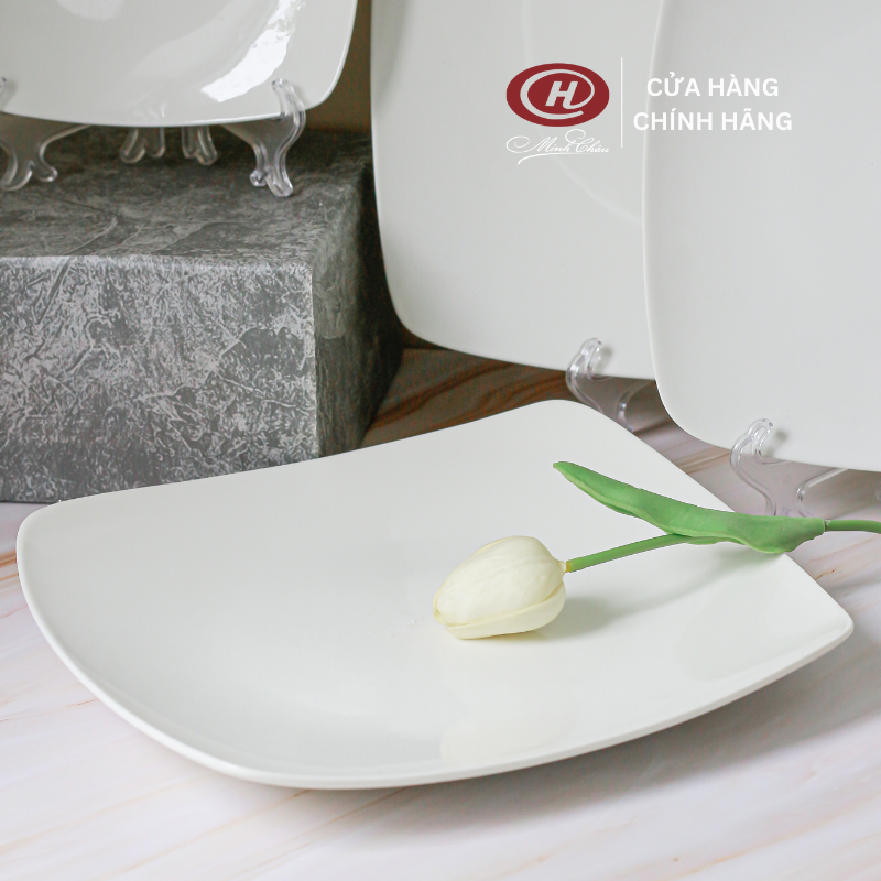 Đĩa Vuông Trắng Trơn - Sứ Minh Châu