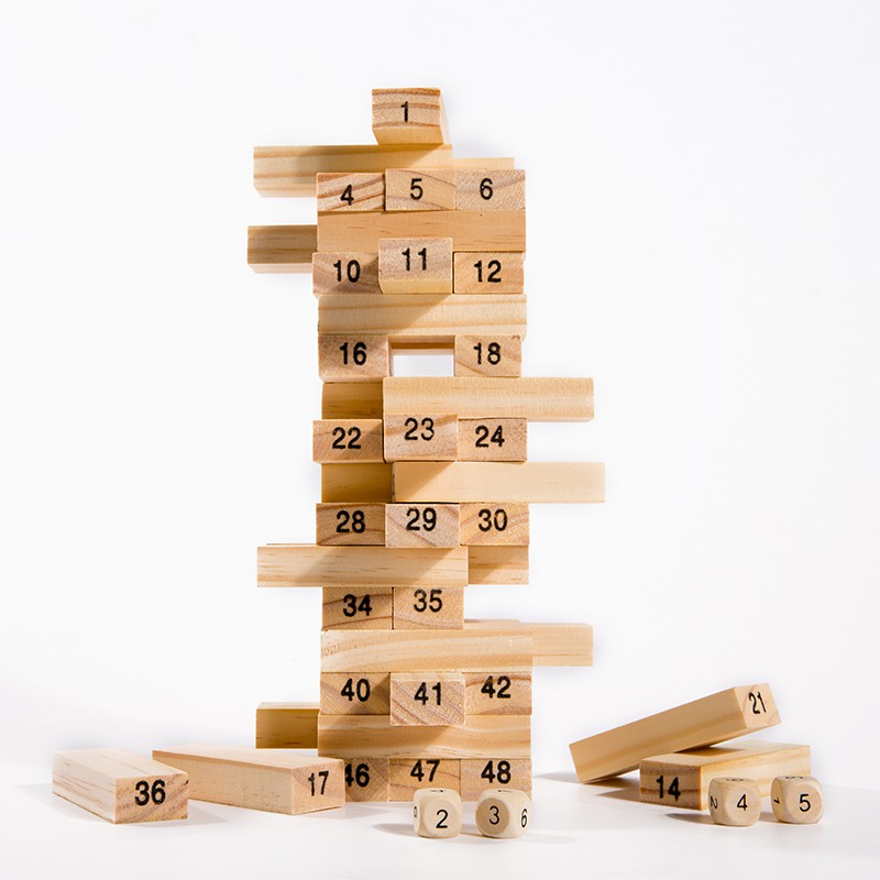 Bộ đồ chơi rút gỗ 54 thanh Size mini