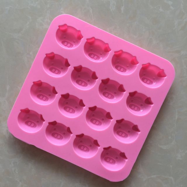 Khuôn Silicon 4D 16 Đầu Heo