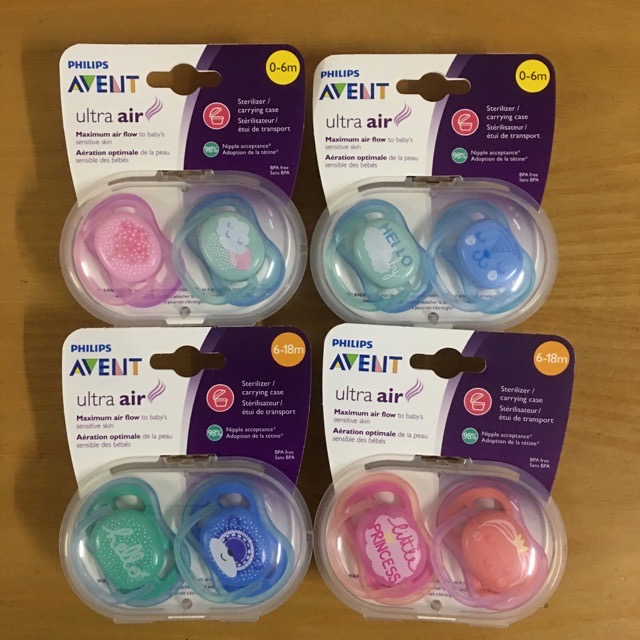 Ti giả avent ultra air size 0-6m/6-18m cho bé