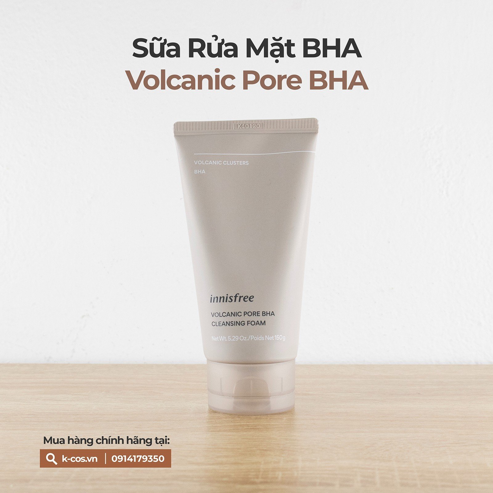 Sữa Rửa Mặt Tro Núi Lửa INNISFREE Volcanic Pore Cleansing Foam 150ml