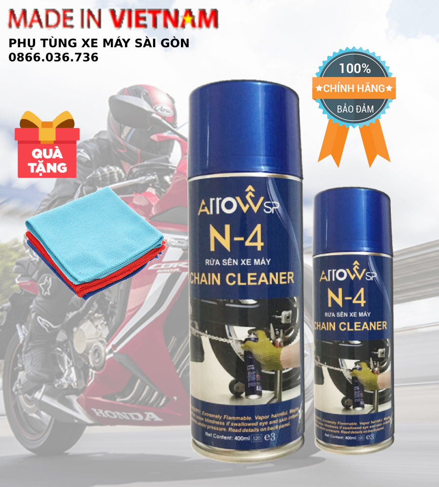 Rửa sên Arrow Chain Cleaner 400ml vệ sinh sên