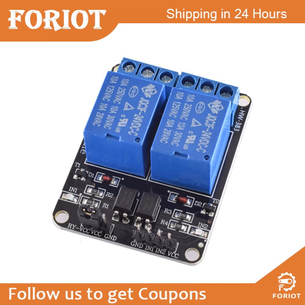 Foriot Relay Module 12V/24V Relay Board 1 Channel /2 Channel with Optocoupler Isolation Support Low Level Trigger