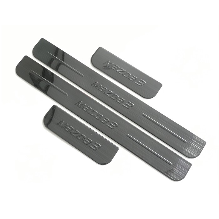 Ốp Bậc Cửa Xe Mazda 3 2020 Mẫu TITAN, Giúp Trang Trí Chống Xước Xe Hiệu Quả, Có Sẵn Keo 2 Mặt Siêu Dính, Lắp Đặt Dễ Dàng Tại Nhà