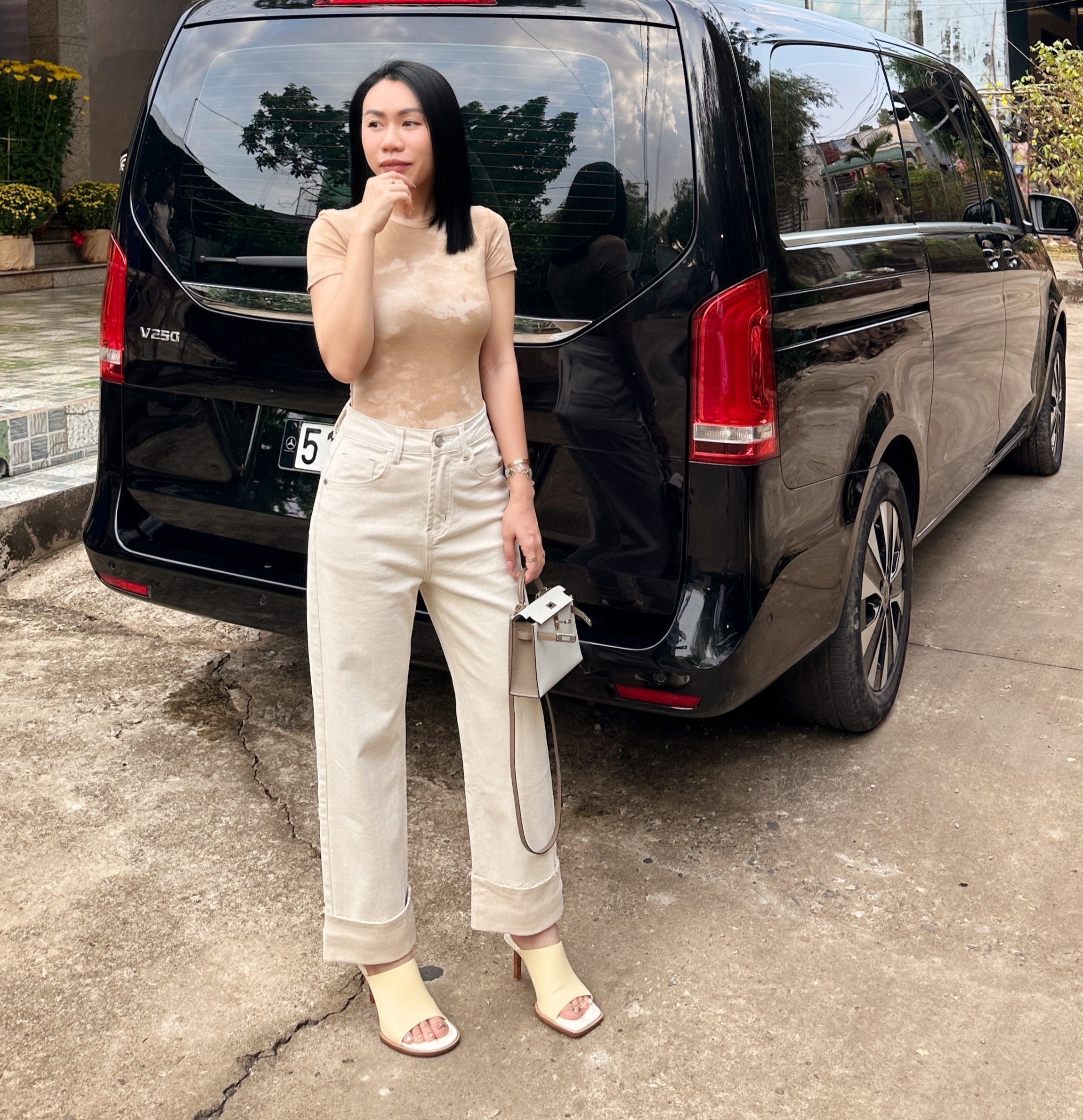 Quần jeans baggy lật lai BASIC KANG JEANS