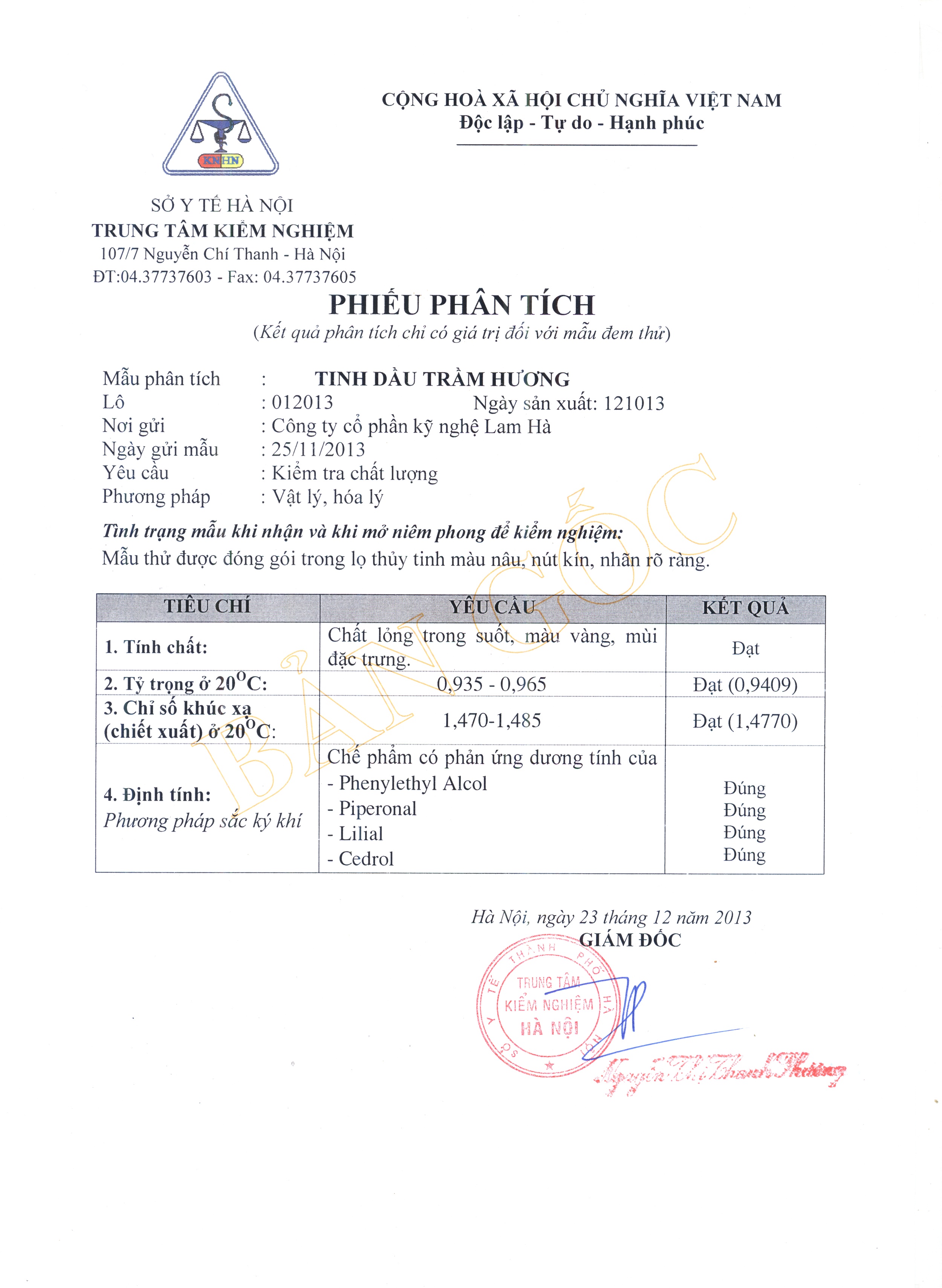 Tinh dầu Trầm Hương Lam Hà 50ml