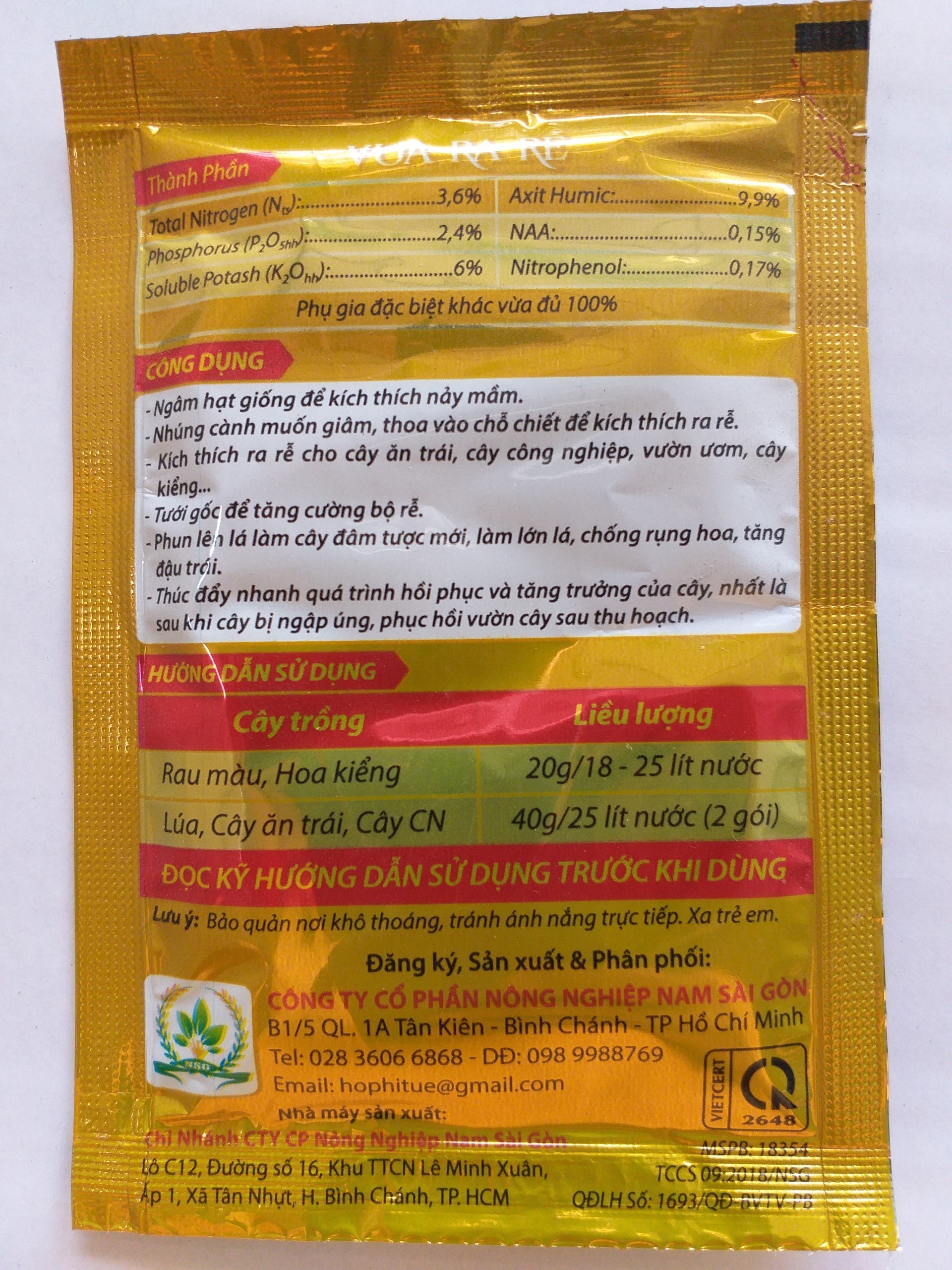 Phân bón lá NPK sinh học - ATOMIX - 20g - atomix20g