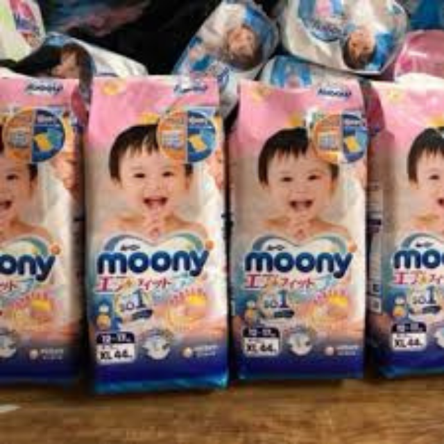 [HÀNG CAO CẤP SELA KHỦNG]Bỉm/Tã Dán Moony Size XL44 Nhập Khẩu Êm Mềm Khô Thoảng (Cho Bé Từ 11kg Đến 17kg)