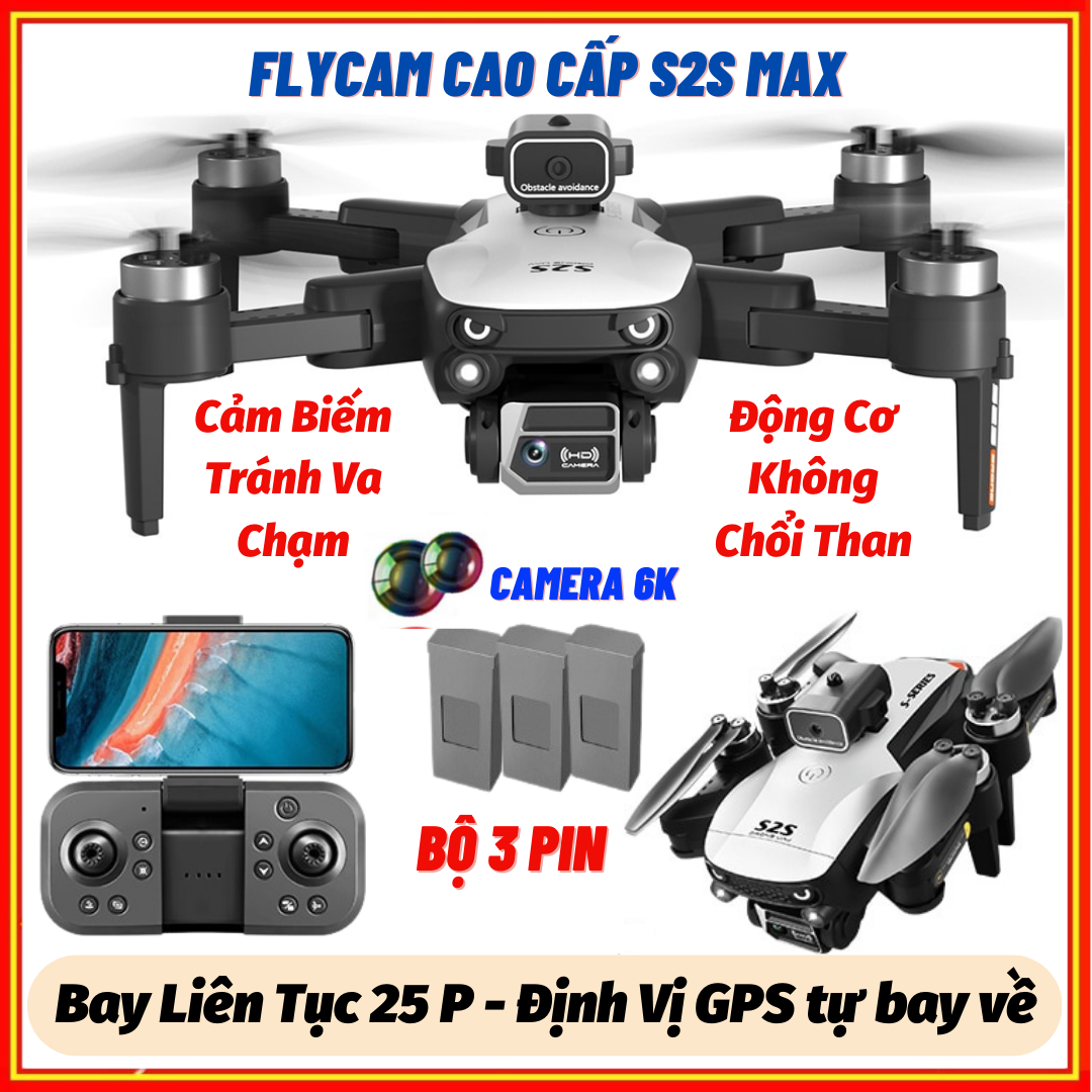 Flycam Mini Giá Rẻ Drone F199 Pro Max, Máy Bay Điều Khiển Từ Xa 4 Cánh, Play Camera Cao Cấp 2 Camera, Pin Lithium 2600mAh bay 25 Phút, Cảm Biến Chống Va Chạm