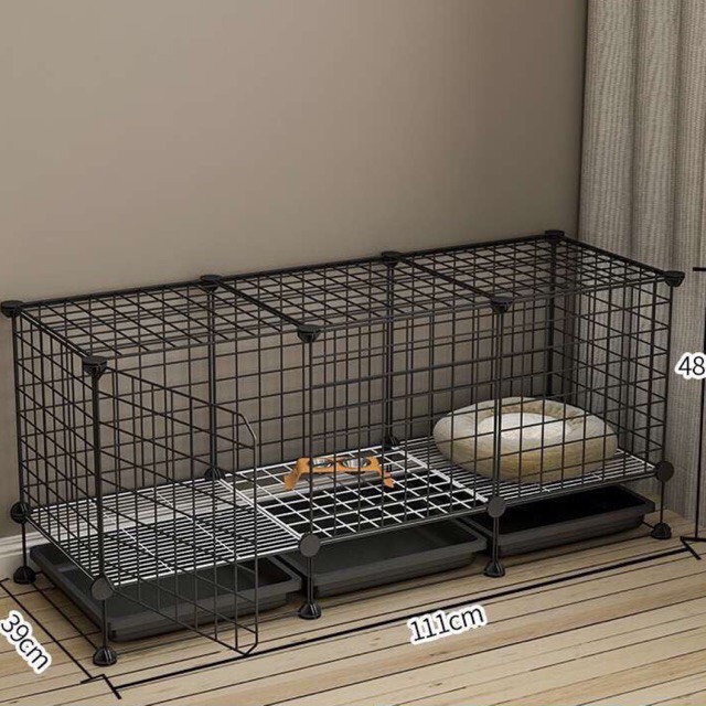 Chuồng chó mèo thiết kế lưới tĩnh điện đa năng, tiện dụng, dễ dàng lắp ráp và sử dụng ( Tặng kèm khay vệ sinh,chân đế,chốt nối và búa)