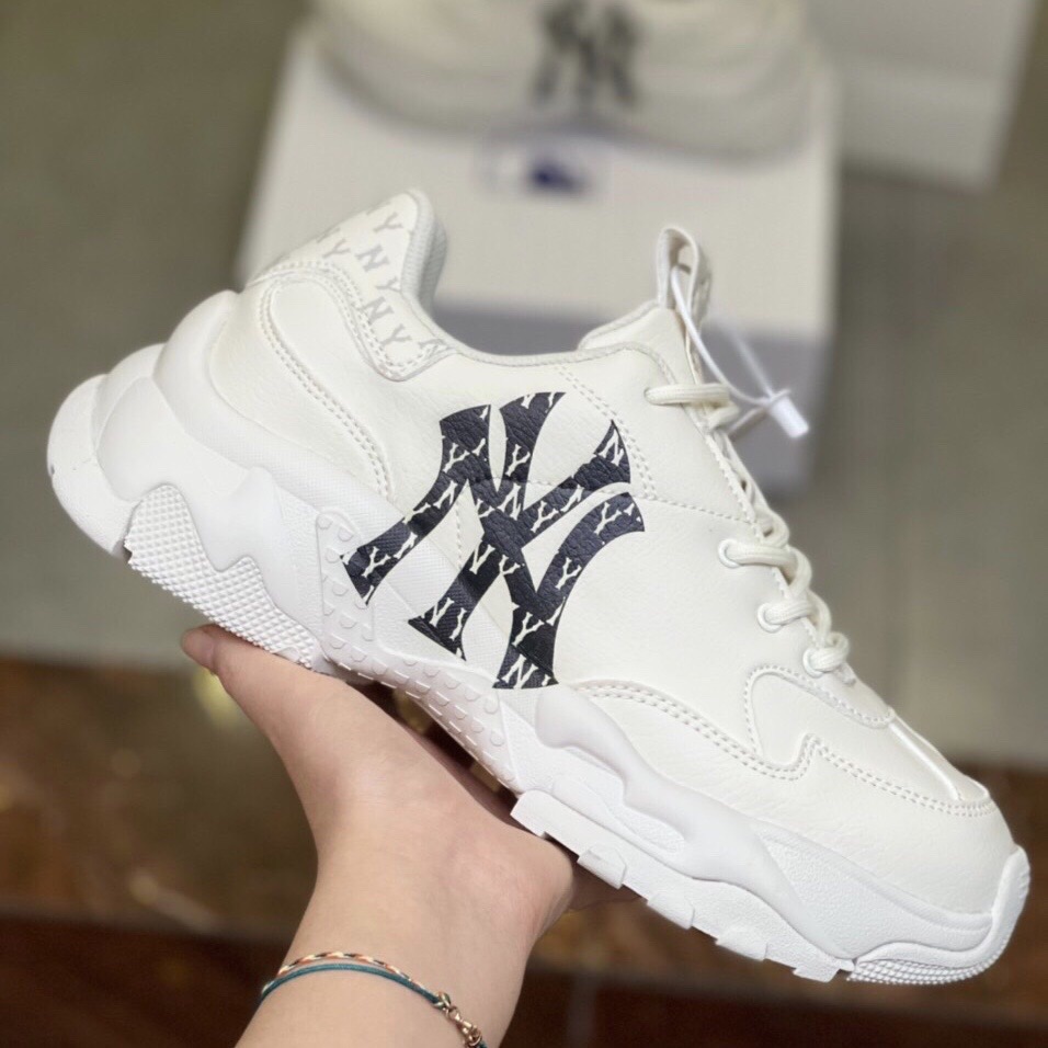 [TẶNG HỘP+BIL+TẤT] Giày thể thao MLB monogram NY Đen CHỮ bản in