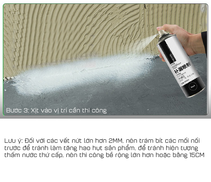 Chai xịt chống thấm rò rỉ nước Tekoro 450ml