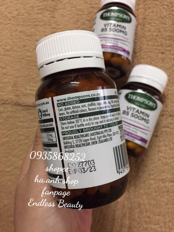 VITAMIN B5 Thompson 500mg 60 viên