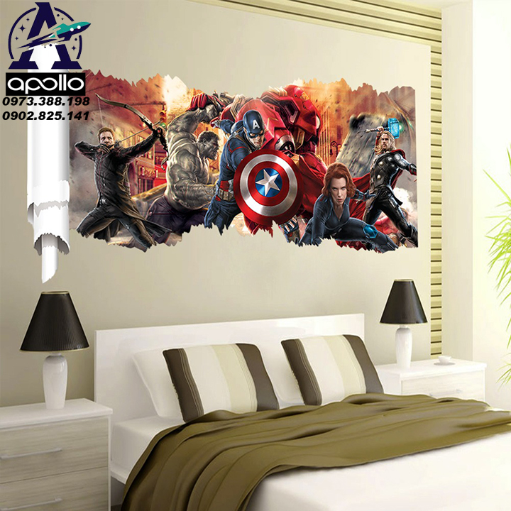 Giấy dán 3D biệt đội  siêu anh hùng AVENGERS