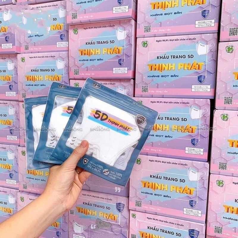 Thùng 100 Chiếc Khẩu Trang 5D Thịnh Phát - Siêu Ôm Mặt