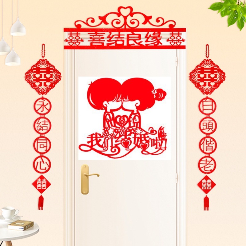 Set trang trí cửa phòng cưới, phòng tân hôn