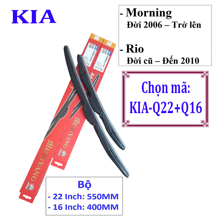 Bộ 2 thanh gạt nước mưa ô tô đa năng Nano cao cấp dành cho hãng xe Kia: Morning-K3-Cerato-Forte-Carens-Rio-Sorento-Sedona-Soul-Sportage-Hatchback-Optima​​​​​​​