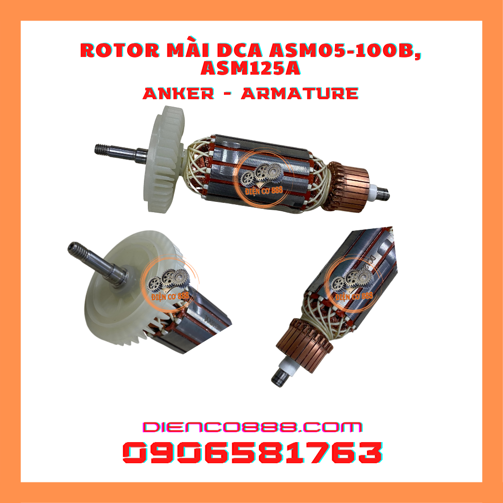 (Hàng DCA) Rotor mài DCA ASM05-100, ASM125A 220V - Tặng chổi than