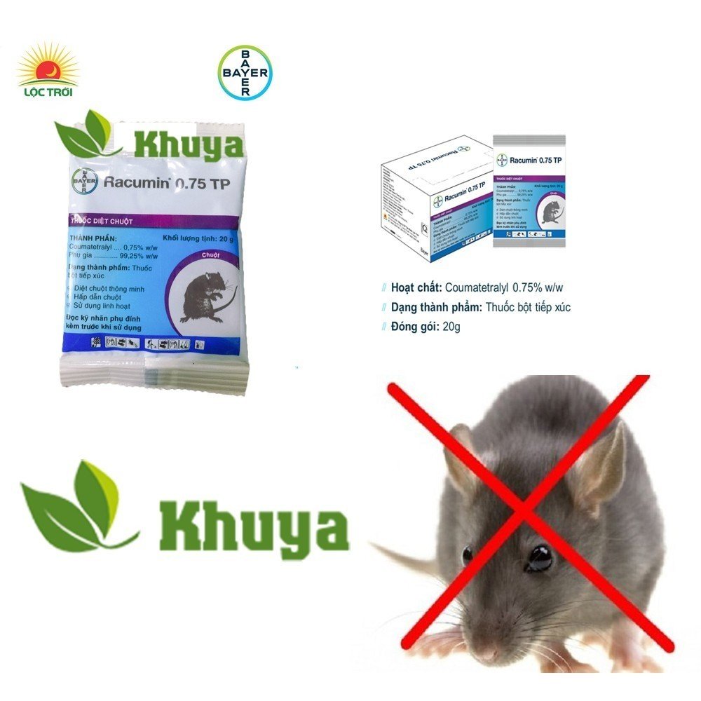 Thuốc diệt chuột dạng bột Racumin 0.75TP - Gói 20g