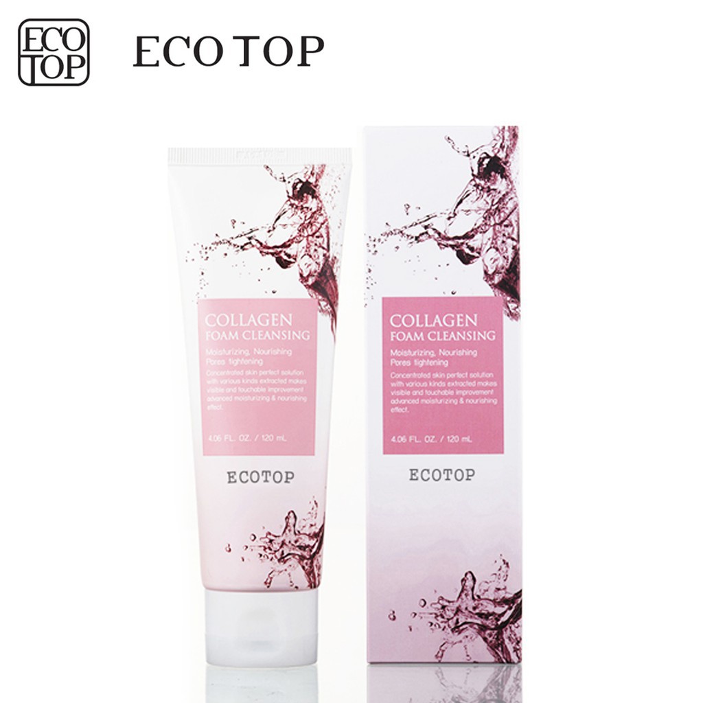 Sữa Rửa Mặt Collagen Foam Cleansing Ecotop 120Ml