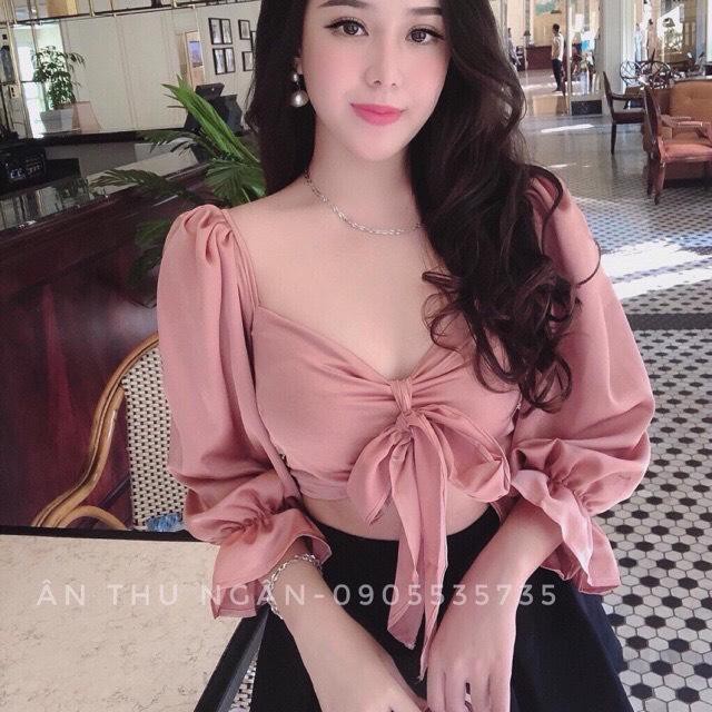 Áo Kiểu Cột Nơ Tay Dài Ống Loe Ttv0040