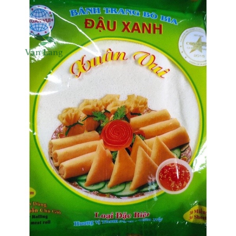 Bánh tráng bò bía đậu xanh gói 30 miếng - Bánh đa nem cuốn chả giò giòn xốp