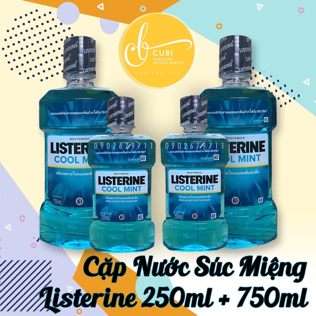 Combo Nước Súc Miệng Listerine Thái 750MLx250ML