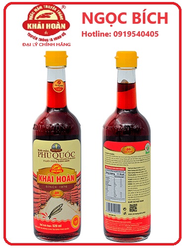 Nước mắm Khải hoàn cặp chai 520ml 40 độ đạm