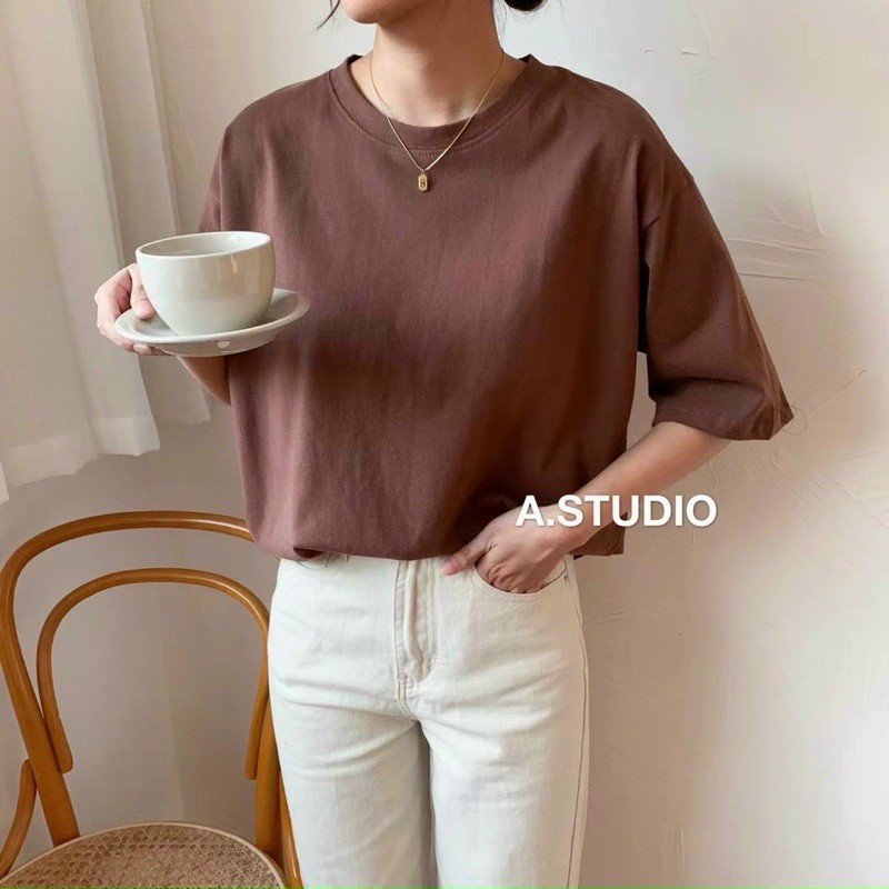 ÁO PHÔNG TRƠN UNISEX A-STUDIO 10 MÀU