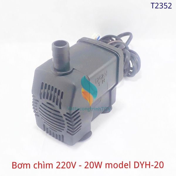 Bơm chìm mini 220V Model DYH-20W loại hút ngang dùng cho bể cá, quạt hơi nước