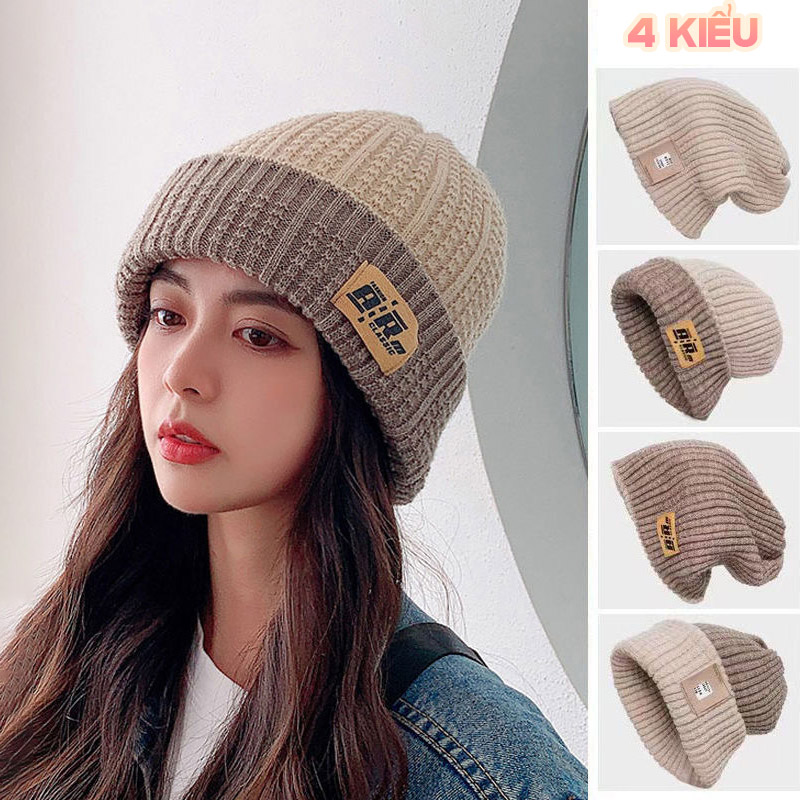 Korean women men and women double side pull wool hat square belt two way big scarf RQN2459 - REQUANE