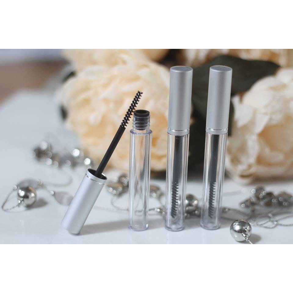 50/100 Vỏ mascara rỗng chuốt mi nắp bạc 8ml - lọ mascara chiết dầu dừa dưỡng mi - mỹ phẩm du lịch