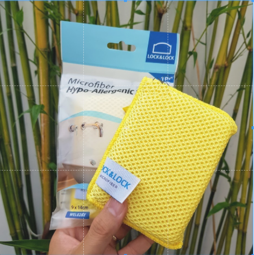 Miếng rửa chén Lock&Lock Microfiber WEL028Y (màu vàng)