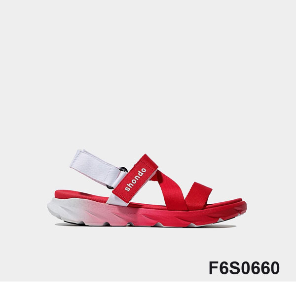 Giày Sandal Shondo F6 sport ombre đế 2 màu đỏ trắng F6S0660