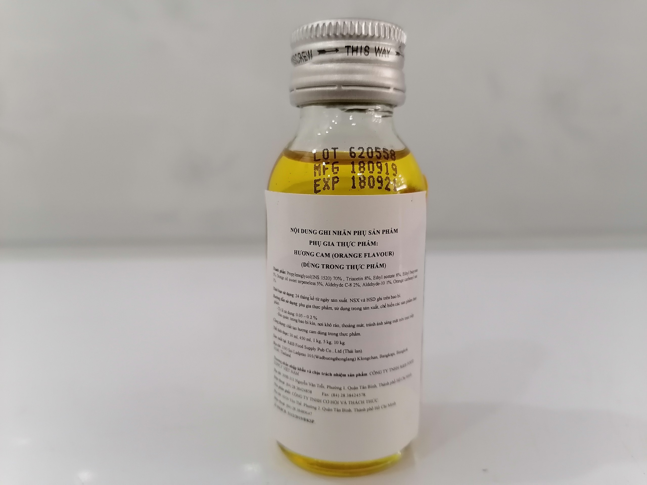 HSD 20/1/2024 [Lọ nhỏ 30ml – CAM] Hương thực phẩm [Thailand] BEST ODOUR Flavour Orange (halal)