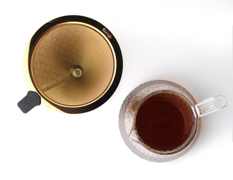 [HCM]PHỄU LỌC KHÔNG GIẤY BARCAFE DRIPPER HONEYCOMB ROSE GOLD HAND FLUSH FILTER-WITHOUT BASE